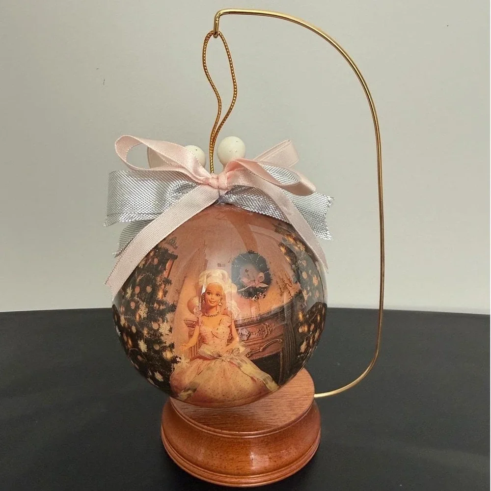Barbie Walmart 35th Anniversary Decoupage Ornament w/ Wooden Stand Vintage 1990s